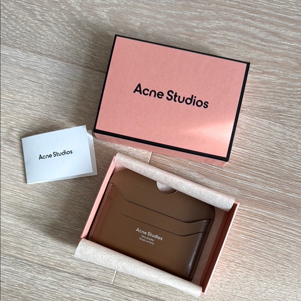 Acne Studios Camel Brown Leather Card Holder